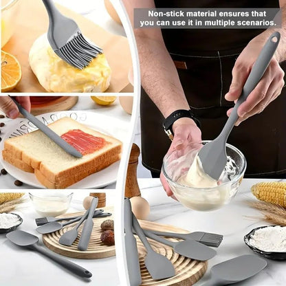 6 Pieces Silicone Spatula Set, Food Grade Rubber Spatula with Ergonomic Grip, Rubber Spatulas Silicone Heat Resistant Spatula Set for Kitchen Use, BPA Free Dishwasher Safe4