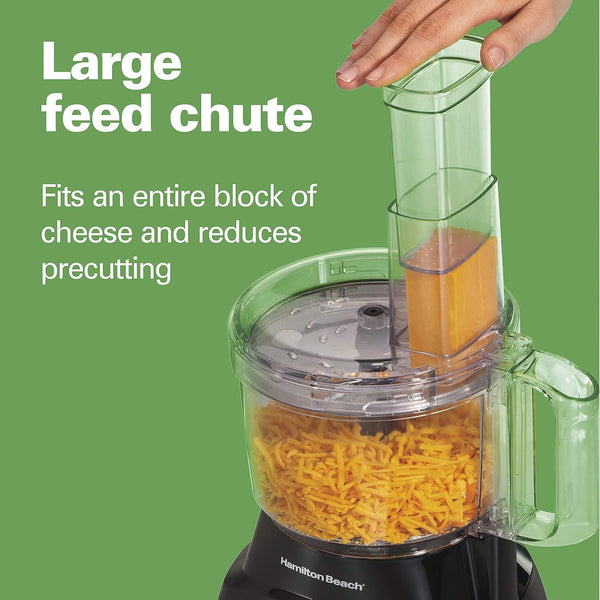 8 Cup Food Processor & Vegetable Chopper | Large Feed Chute | Powerful 450 Watt Motor | Stainless Steel S-Blade and Reversible Shredding Disc | Black | 70740G3