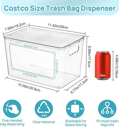 2 Pack Clear Trash Bag Holder, Stackable Garbage Bag Dispenser4