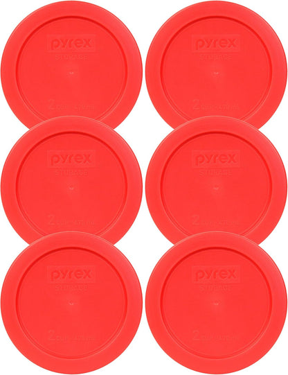 7200-PC 2-Cup Red Food Storage Lid (6-Pack) - Made in USA | Bpa-Free Plastic | round Shape | Secure Fit | Refrigerator Safe | Top-Rack Dishwasher Safe1