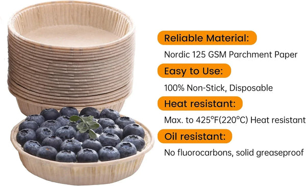 50Pcs Paper Mini Tart Pans, 4 Inch Mini Pie Tins, Disposable | Non-Stick, Unbleached, Mini Quiche Pans,Oven Safe, Microwave Safe, Freezer Safe, Shallow Bakeware Cups3
