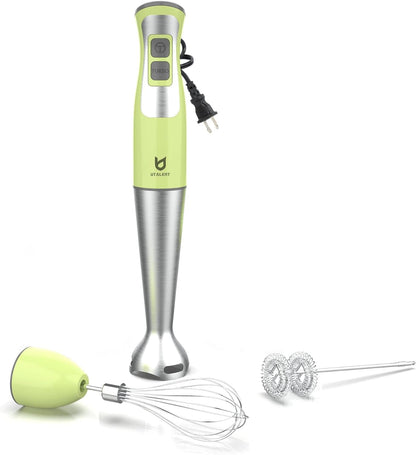 3-In-1 Immersion Hand Blender - Puree Food, Smoothies and Soups | 8-Speed Handheld Blender, Pure Copper Winding Motor, 5.2 Feet Power Cord, 4-Point Ice Crush SS Blade, Egg Whisk, Milk Frother1