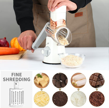 Rotary Cheese Grater Hand Crank Cheese Shredder, White4