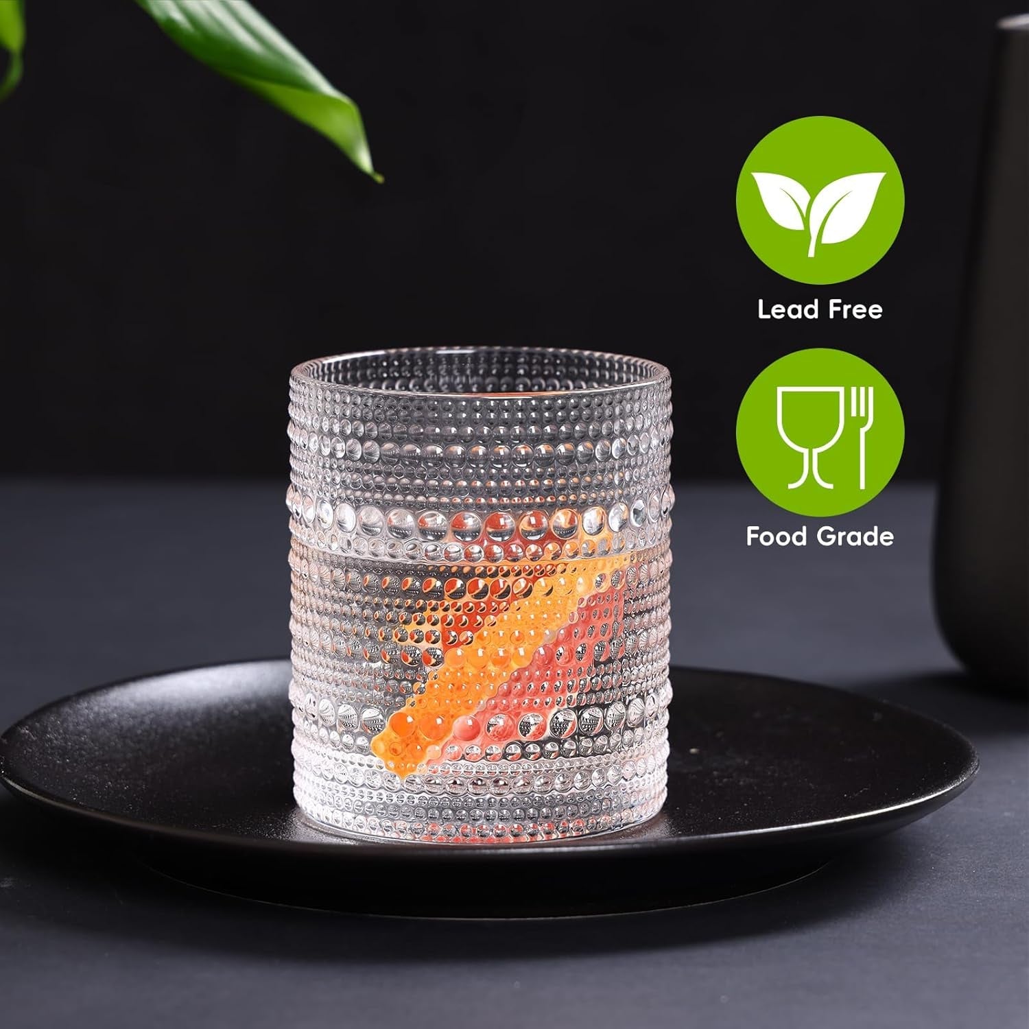 hobnail-drinking-glasses-set-of-12-vintage-water-glass-cups-12-oz-highball-glasses-10-oz-cocktail-glasses-clear-embossed-boho-kitchen-bar-tumbler-for-whiskey-beer-juice-milk