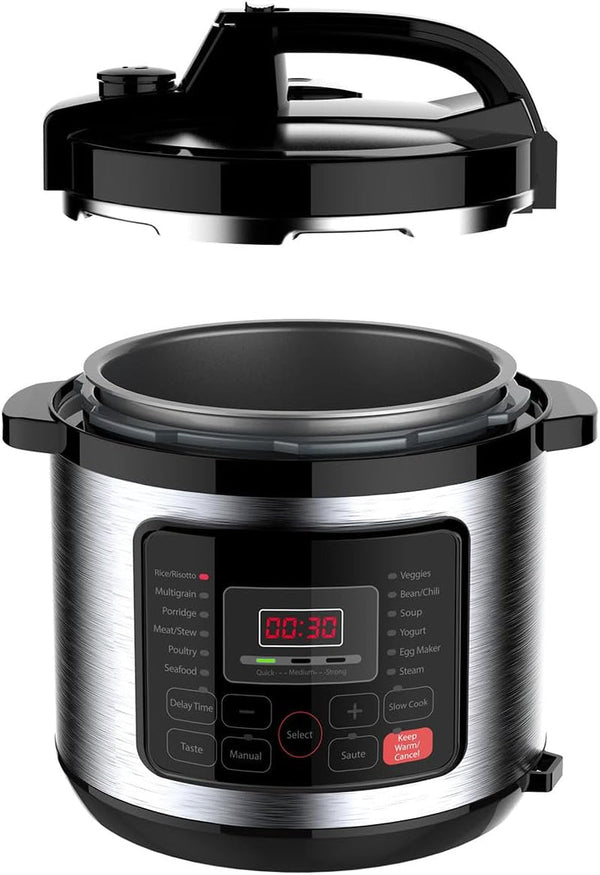 Levella 6.3 Quarts Digital Pressure Cooker - Programmable, Keep Warm Setting, 1000 Watts, Non-Stick Coating Pot2
