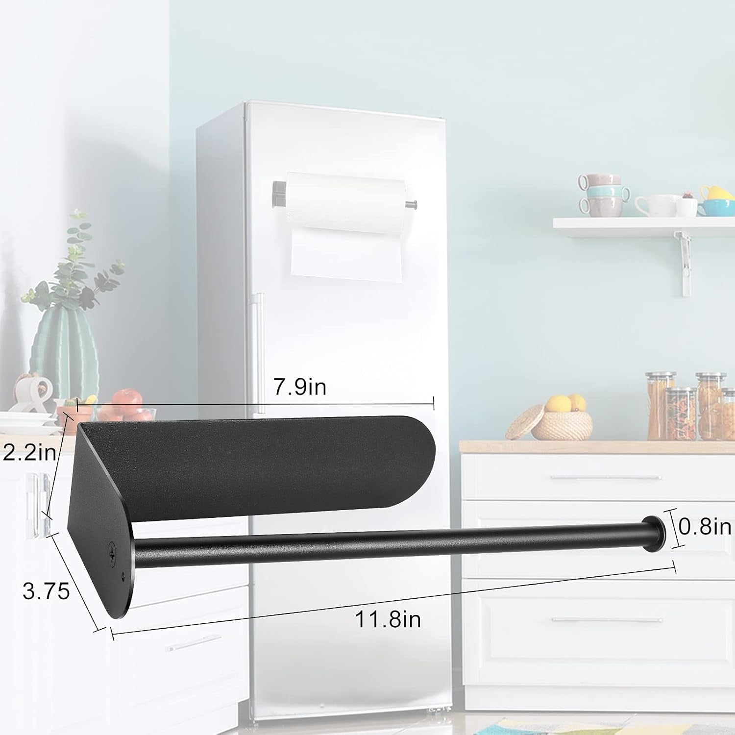 kitchen-magnetic-stainless-steel-paper-towel-holder-for-refrigerator-grill-toolbox-magnetic-30cm-black-b