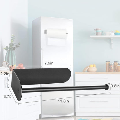Kitchen Magnetic Stainless Steel Paper Towel Holder for Refrigerator, Grill, Toolbox (Magnetic-30Cm-Black-B)7