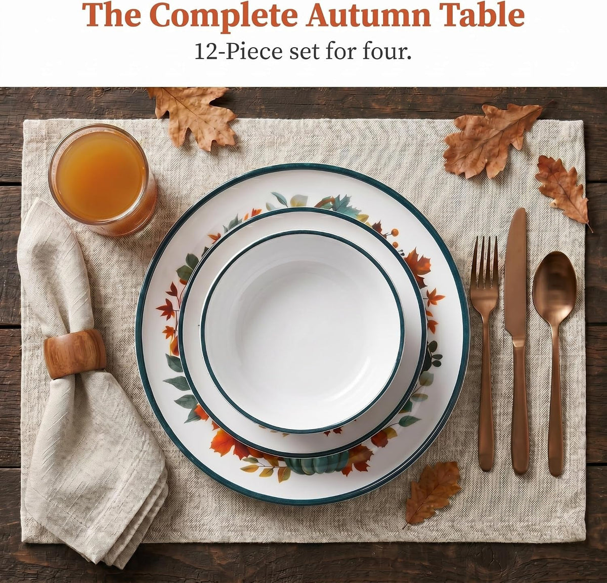 12-piece-melamine-dinnerware-set-for-4-fall-pumpkin-plates-and-bowls