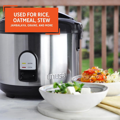 10 Cup Deluxe Stainless Steel Electric Rice Cooker with Steam Tray | Mirror-Polished Finish, Steam Tray Nonstick Pot, Ideal for Rice and Grains, Great for Large Family Dinners6