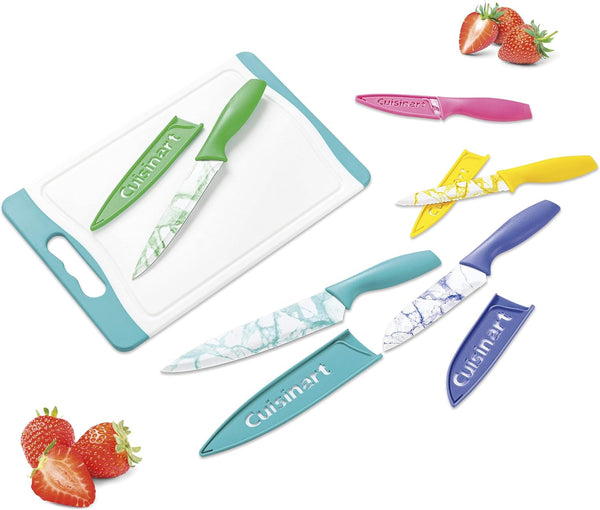 C55CB-11PM Advantage Cutlery 11-Piece Marble Knife Cutting Board and Knive Set, Multi-Color | Multi-Color Finish2