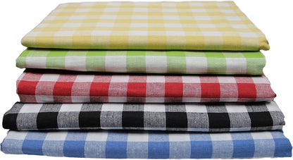 Linens Buffalo Check Cotton Imported Tablecloth Red Square2