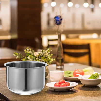 Rice Cooker Inner Pot 4-Cup Universal Liner with Measurement Scale | Stainless Steel for Cooking Rice Soup and Cakes Kitchen Accessory 7.78X4.72In 3L6