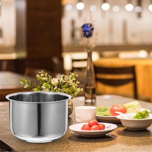 Rice Cooker Inner Pot 4-Cup Universal Liner with Measurement Scale | Stainless Steel for Cooking Rice Soup and Cakes Kitchen Accessory 7.78X4.72In 3L6