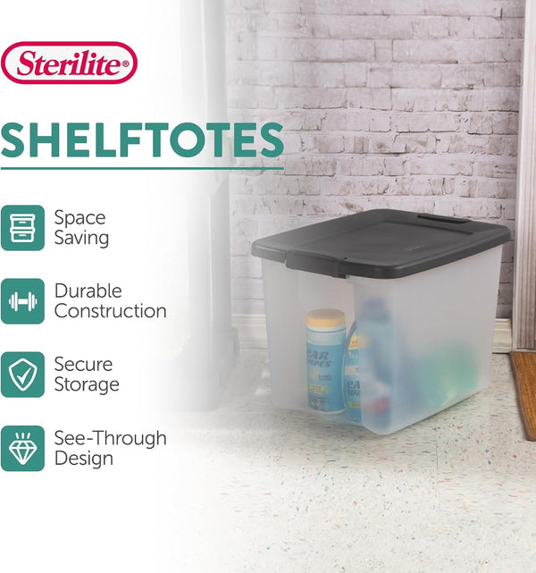 Shelftote, Clear Plastic Storage Bins, 50 Quart, 6-Pack4