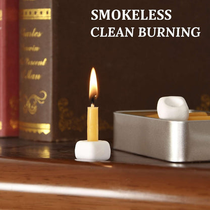 20 Minute Mini Candles Set,2.6 Inch Small Bees Wax Taper Meditation Candles 40Pcs,Candles Smokeless,Dripless for Home,Womens Gifts Yogas-Yellow5
