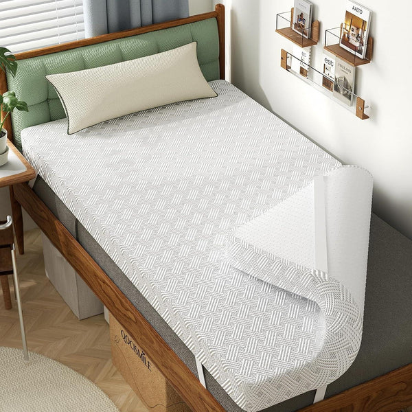 College Dorm Room Essential Twin XL Memory Foam Mattress Topper Pad | 3 Inch Memory Foam Mattress Pad, Firm Support for Hard Dorm Beds, Pressure Relief, Dualside, Spinal Align, Nonslip, Removable1