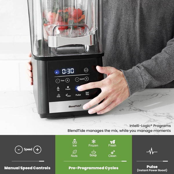 Professional Blender 64Oz, 1500W Vacuum Blender for Less Foam, Commercial Quiet Shield, Kitchen Timer, Self-Cleaning, 9 Speeds, 6 Presets for Smoothies, Frozen Drinks, Nut & Seed Blends7