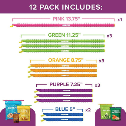 12 Pack Assorted Food Bag Sealers Reusable Chip Clips Bag Clips2
