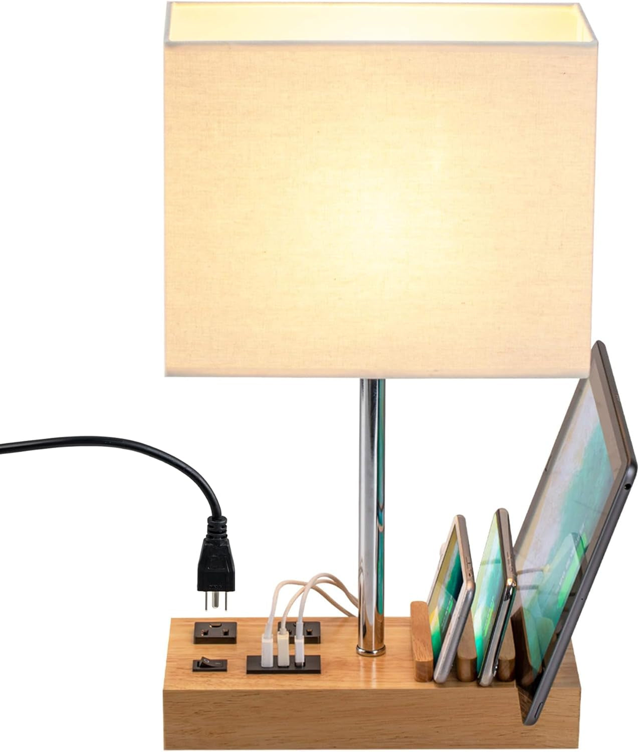 usb-table-lamp-multi-functional-desk-lamp-with-2-ac-outlets-bedside-lamp-with-3-usb-charging-ports-and-wooden-phone-stands-nightstand-lamp-for-bedroom-livingroom-office-natural-wood