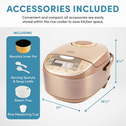 Housewares ARC-6106  Professional 6 Cups Uncooked Rice, Slow Cooker, Food Steamer, Multicooker, Champagne7