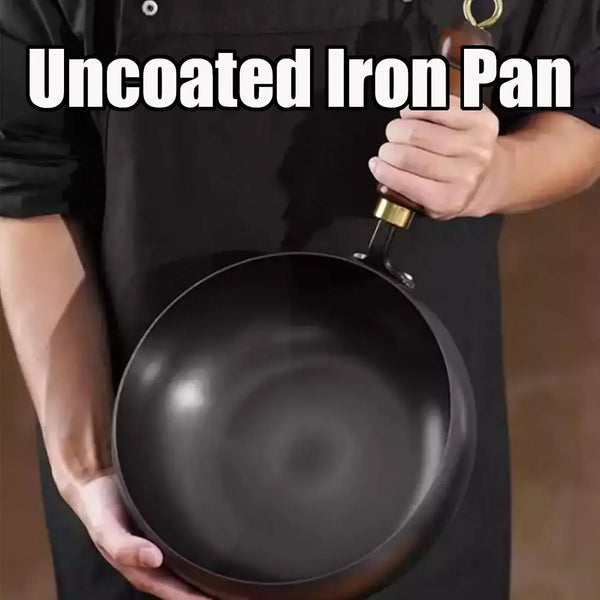 2026 New Japanese Cast Iron Cookware, Japanese Cast Iron Pot, Hand-Forged Non Stick Uncoated Iron Pan Wok with Lid, Woks & Stir-Fry Pans, for Gas and Induction Stoves (Hammer, 11In)3