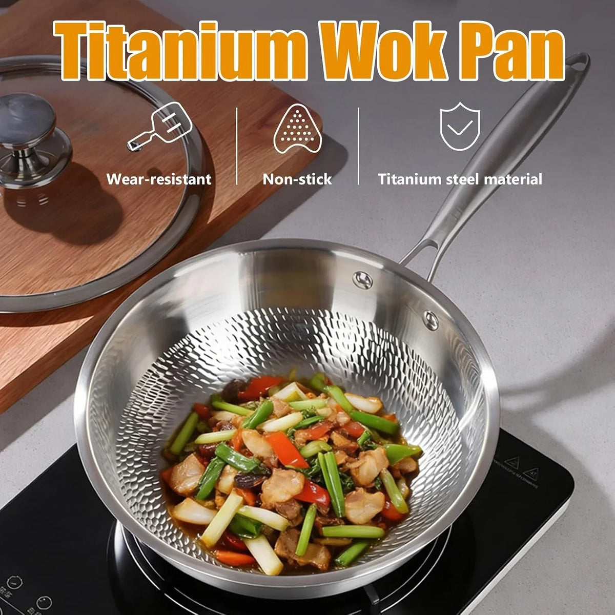 titanium-hammered-wok-pan-with-lid-pure-titanium-pans-for-cooking-no-coating-non-stick-flat-bottom-wok-ultra-durable-scratch-resistant-compatible-with-all-cooktops-12-6in