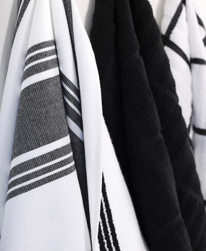 Dual-Purpose Kitchen Towels: Highly Absorbent - 100% Cotton, 17"X30" Dish Towels for Cleaning & Drying Dishes & Glassware, 3-Pack, Black6