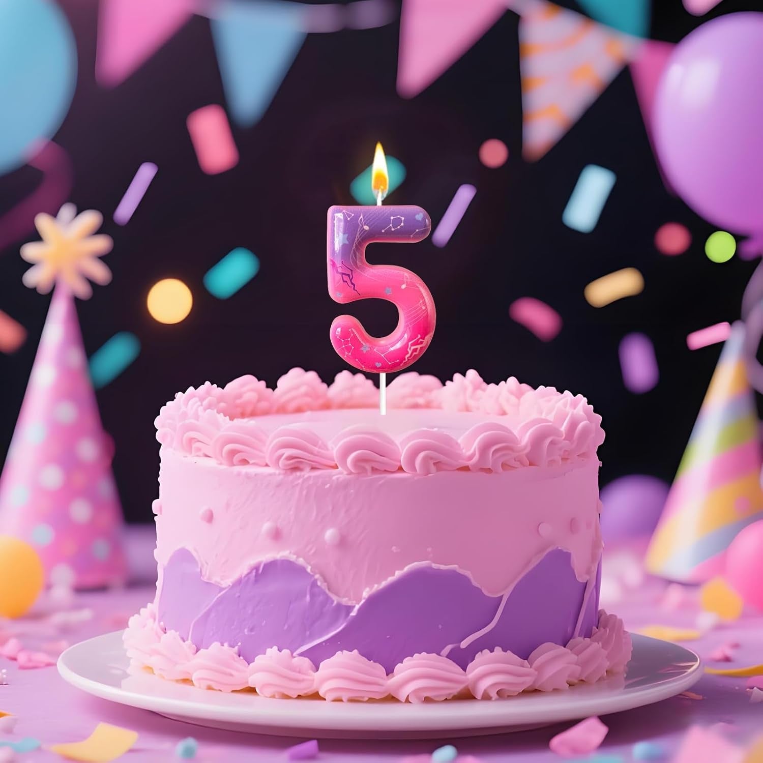 k-pop-pink-purple-number-birthday-candle-trendy-cake-decoration-for-themed-parties-sparkly-gradient-cake-topper-for-girls-birthday-party-decoration-for-teens-number-5