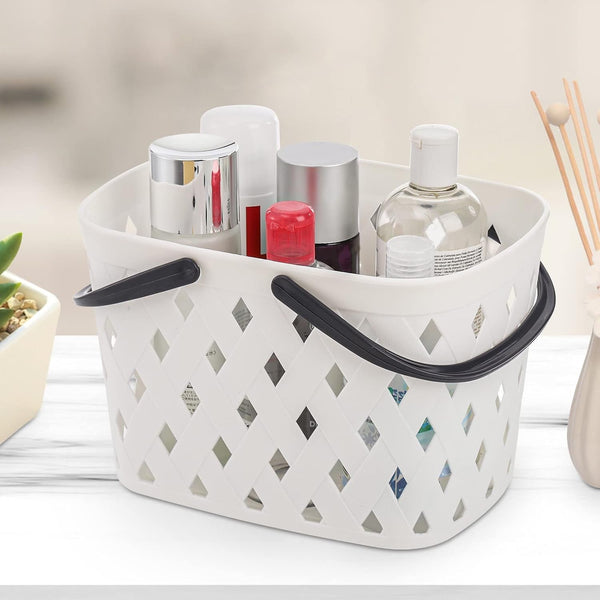 3 Pack Portable Shower Caddy with Handles, Plastic Tote Storage Basket Toiletry Organizer Bin for Holding Soap, Shampoo, Cosmetics, Bathroom, College Dorm, Kitchen, Camp, Gym, 3 Colors5