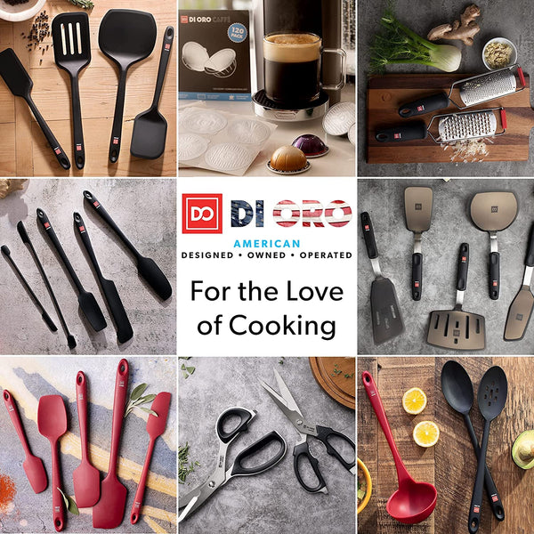 DI ORO Chef Series Silicone Turner Spatula Set - 600F Heat Resistant, 3-Pc7