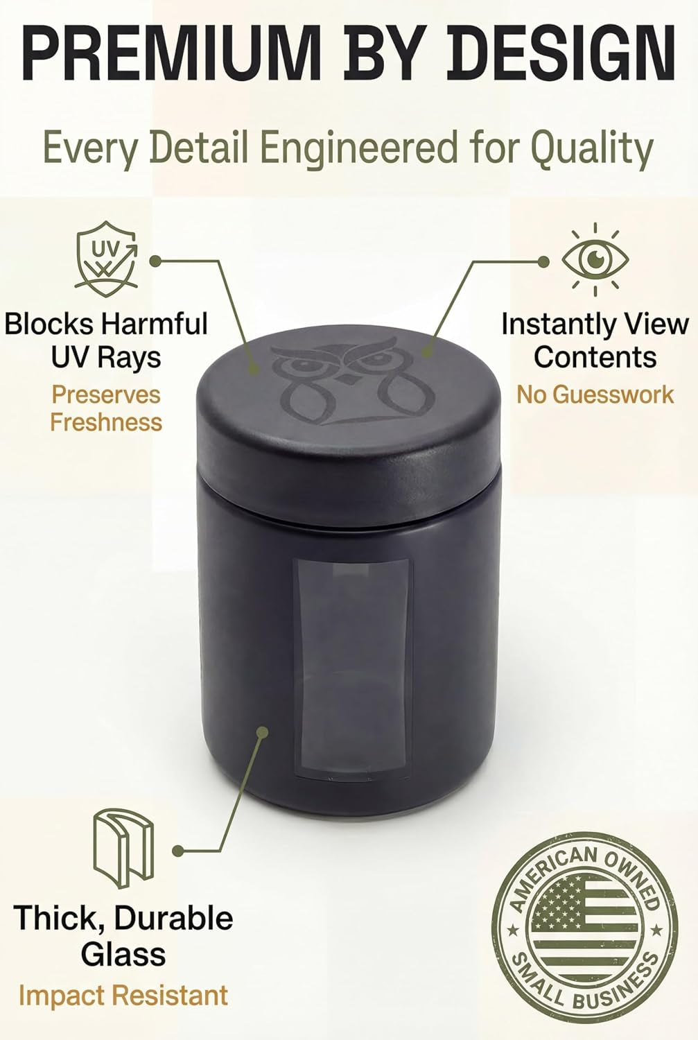 smell-proof-containers-120ml-jars-with-airtight-lids-for-herbs-spices-coffee-and-tea-air-tight-glass-storage-jars-with-uv-protection-glass-set-of-2-matte-black