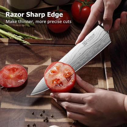 Kitchen Knife Set, 3 Piece High Carbon Stainless Steel Professional Chef Knife Set with Ultra Sharp Blade & Wooden Handle (Kitchen Knife Set 3 Pcs)4