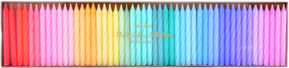 Rainbow Collection Birthday Candles, 50 Pieces Colorful Spiral Birthday Candles1