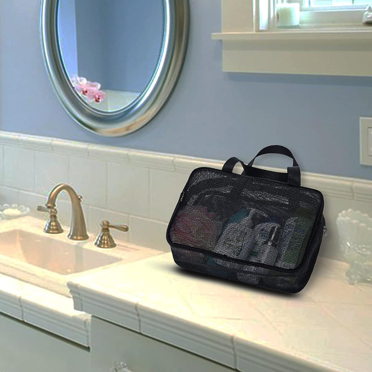 mesh-shower-caddy-portable-toiletry-tote-gym-bag-for-college-dorm-bathroom-black-large