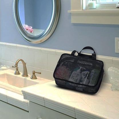 Mesh Shower Caddy Portable Toiletry Tote Gym Bag for College Dorm Bathroom (Black Large)6