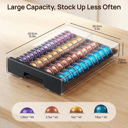 Coffee Pod Drawer Organizer for Nespresso Vertuo Pods3