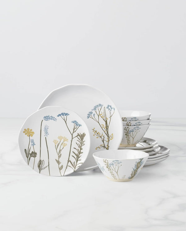 Wildflowers Stoneware 12-Piece Dinnerware Set for 46