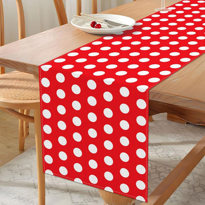 Red Polka Dot Table Runner Mouse Themed Birthday Party Decoration Kids Baby Shower Dining Room Home Kitchen Island Decor (Red, 13" X 72")2