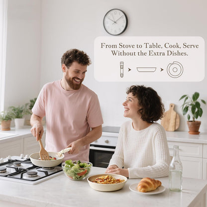 Truly Non Toxic Pots and Pans Set Non Stick, Upgraded Ceramic Pan and Pot Set, PFAS PTFE PFOA PFOS Free, Kitchen Cookware Set with Detachable Handle, RV Camping with Frying Pans Set2