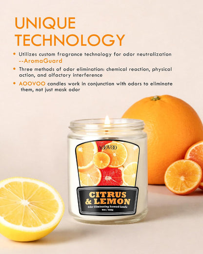 4 Pack Odor Eliminating Candle Set - 36 Oz Non Toxic Soy Candle3