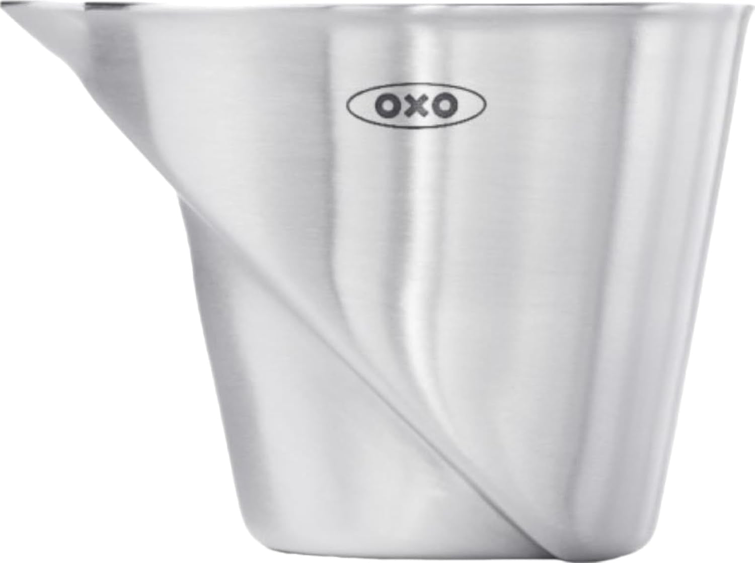 oxo-steel-angled-measuring-jigger-stainless-finish-interior-markings-visible-from-above-bar-tool-precise-cocktail-measuring-for-bartending-2-oz-capacity-measuring-cup