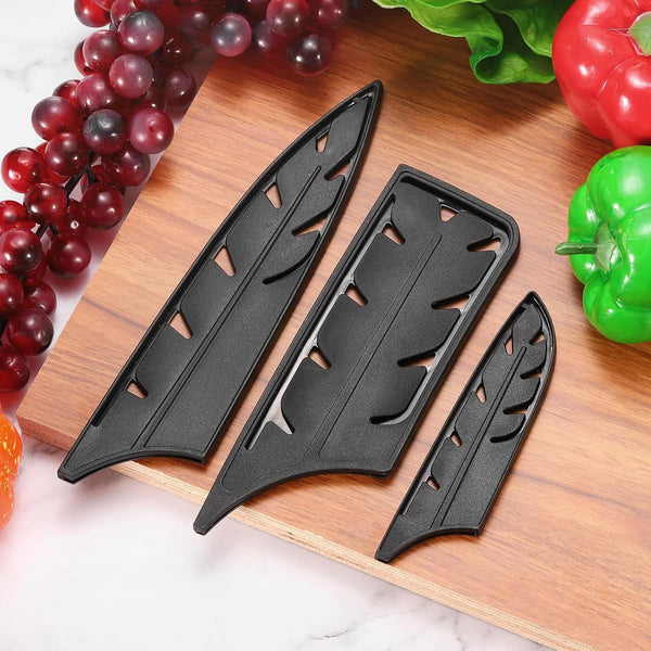 Knife Cover Sleeves Blade Edge Guards for 5" Santoku Knife Blade Edge Protector Universal Knife Sheath for Kitchen, Black6