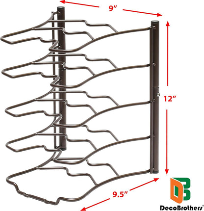 Pan Organizer Rack for Kitchen Cabinet and Counter, Bronze2