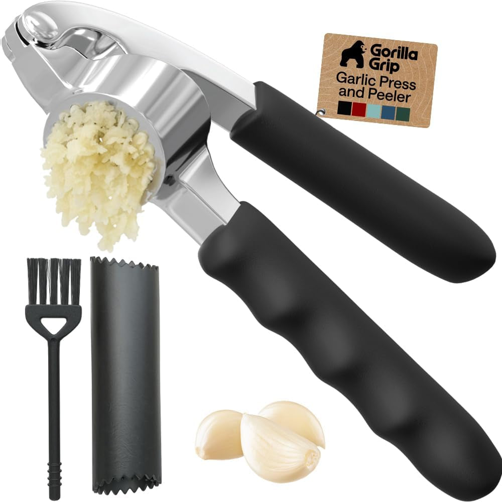 gorilla-grip-garlic-peeler-and-press-set-heavy-duty-mincer-black