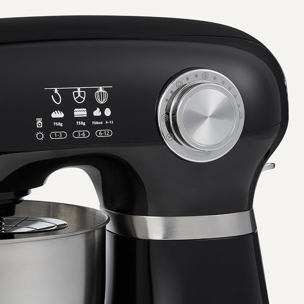 Tilt-Head Stand Mixer with 5.3Qt Bowl, Dough Hook, Beater and Whisk, 12 Speeds, 350W, Black3