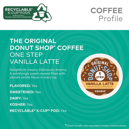 Vanilla One-Step Latte, Single Serve Coffee K-Cup Pod, Flavored Coffee, 20 Count2