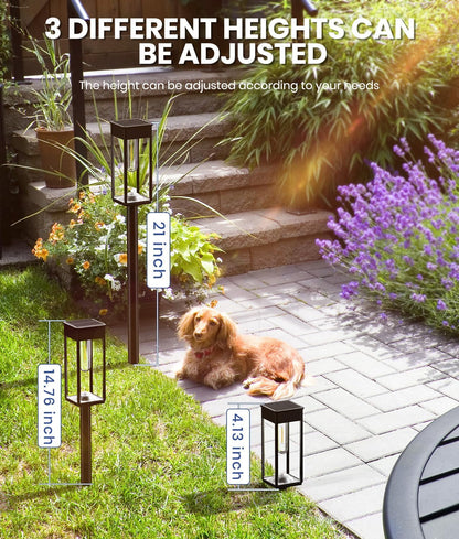 Solar Lighting for Walkway, 8 Pack, 3 Heights, Cool White, IP655