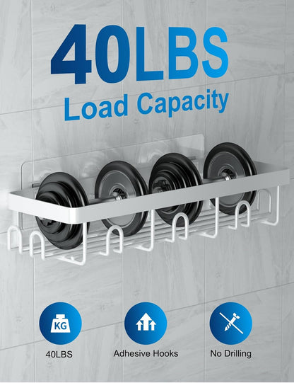 Shower Caddy 5 Pack, Adhesive Shower Organizer Bathroom Shelves,Rustproof Bathroom Organizers and Storage for Home Decor, No Drilling Shower Shelves for Apartment Essentials3