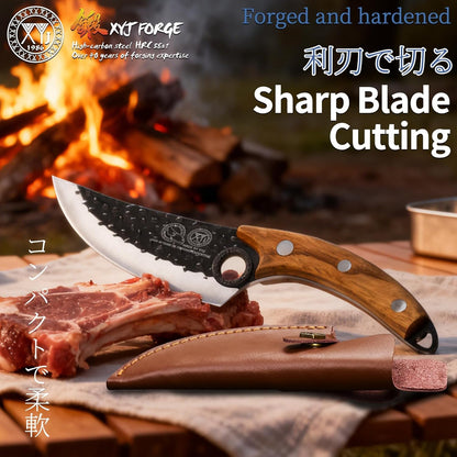 FULL TANG 6 Inch Boning Knife with Leather Sheath, Pakka Wood Handle5