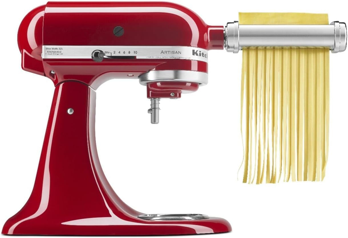 kitchenaid-ksmpra-3-pc-pasta-roller-cutter-set-for-kitchenaid-stand-mixers-fits-all-household-kitchenaid-stand-mixers-stainless-roller-and-cutters-easy-to-clean-with-cleaning-brush